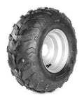 Side view of 16x8-7 Go Kart Wheel Set With Silver Hubs For Go Kart ATV UTV Quad 110cc 3 Bolt Pattern Left And Right Wheels Set Of 2 Ready To Install