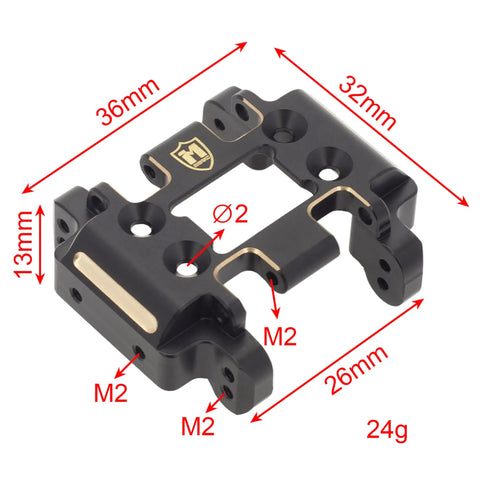 Beefed Up Brass Skid Plate For Redcat Ascent 18 RC Crawler, Weighs About 24 Grams, Heavy Duty Armor Protection, 36mm x 32mm x 13mm