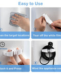 Step-by-step installation guide for Upgraded Cord Organizer For Appliances Eight Pack Stick On Cable And Wire Organizer For Kitchen Appliances Cords On Mixers Coffee Makers And Pressure Cookers Handles Thick And Long Cables.