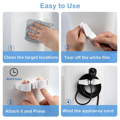 Step-by-step installation guide for Upgraded Cord Organizer For Appliances Eight Pack Stick On Cable And Wire Organizer For Kitchen Appliances Cords On Mixers Coffee Makers And Pressure Cookers Handles Thick And Long Cables.