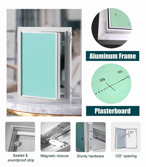 Straight Up Reliable Concealed Access Door For Drywall And Metal 16 By 44 Inch Plumbing Cover Panel with aluminum frame and plasterboard.