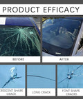 DIY Windshield Crack Repair Kit With Quick Fix Glass Repair Liquid for Chips and Cracks before and after repair results