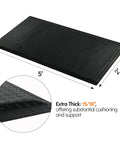 Heavy Duty Anti Fatigue Mat Beat Fatigue While Standing All Day Industrial 2 By 5 Feet Ergonomic Shop Mat With Diamond Plate Texture Fifteen Sixteenth Inch Thick Non Slip Anti Static With Multi Layer Construction For Leg And Back Pain Relief, full view and close-up detail