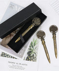 Antique Metal Letter Opener Set Pack Of 3 With Gift Box Tree Shaped Envelope Slitter featuring tree design
