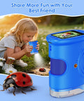 4K 1000X Handheld Digital Microscope For Kids With 2.0 Inch IPS Screen And USB Live Preview Ultra Zoom For Leaves Coins Fabric Insects And Tiny Details Awesome Kid Friendly Hands On Science Toy For Curious Explorers, blue, used outdoors