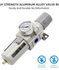 Industrial Air Compressor Filter Regulator Combo 3/8 Inch NPT 0-150 PSI with metal housing and gauge