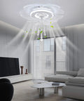 Ceiling Fan with Light 18.5 inch Flush Mount with Handheld Controller for in modern living room with light effects.