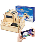 Smart Home Coding Kit for Teens 12 Plus With Micro Bit MakeCode Compatible STEM Toys Coding Set for House Building Sensors and App Control Hands On Projects to Learn Real World Electronics, wooden house model and app control