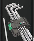 Hex Plus L-Key Set With Long Arm Ballpoint Hex, 9-Piece Metric Chrome Plated Allen Keys in black packaging