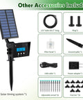 Solar Powered Automatic Garden Irrigation System With Drip Kit And Timer accessories including solar panel and tubing
