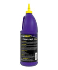 Elite Synthetic Gear Oil 75W140 With Limited Slip Additive Pack Of Six One Quart Purple Bottles For Heavy Duty Differentials And Beast Mode Shifting Whips in a purple bottle with a yellow cap.