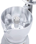 Open view of the Electric Moka Pot 3 Cup Aluminum Coffee Maker With Detachable Base, showing the interior and stem.