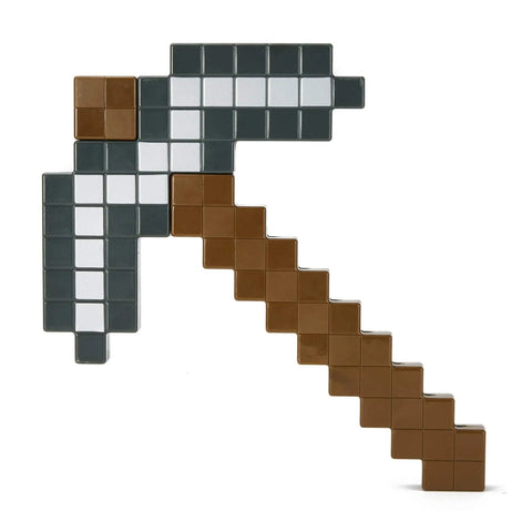 Life Size Minecraft Iron Pickaxe Prop for Collectors and Players, Realistic Plastic Tool for Roleplay, Mining Themed Toy for Kids