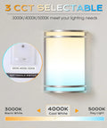 LED Wall Sconce With 3 Color Temperatures 3000K 4000K 5000K Dimmable 15W 120V CRI 90 Plus Brushed Nickel Modern Wall Mount Light