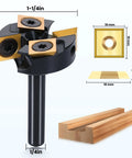 Slab Flattening Router Bit With One Quarter Inch Shank And One And A Quarter Inch Cutting Diameter Tungsten Carbide Inserts
