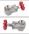 Stainless Steel Gate Valve DN50 2 Inch NPT Full Port Industrial Grade For Water And Oil Lines, red handle, side view