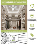 Remote Controlled Light Socket Ceiling Fan With Pairing Required For Garage Laundry Porch And Bedroom Screw In Fan And Light Combo 200 Percent Airflow Dimmable With Memory installed in a closet.