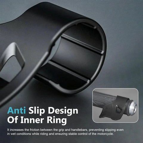 Close-up of anti-slip inner ring for throttle assist mount designed for motorcycle handlebar, enhancing grip stability.