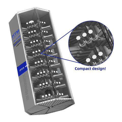 Detail of All In One Pro Grade 142 In 1 Precision Screwdriver Set Magnetic Repair Tool Kit with compact bit holder case.