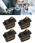 Four Pack Smokin Hot Metal Gear Servo Motor For RC Robot Car Helicopter Badass Durable Analog Actuators Smooth Precision Control in black.