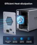 Heavy Duty Five Bay Hard Drive Enclosure USB 3.0 SATA External HDD Cage For 3.5 And 2.5 Inch SSD Supports Up To 110TB showing efficient heat dissipation design.