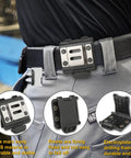 Sturdy Tape Measure Holder And Drill Holster With Belt Clip Hands Free Tool Pouch, ABS construction, stainless steel clip