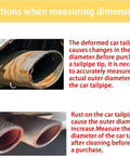 Rusty car tailpipe showing importance of accurate measurement before installing 3 Inch Inlet Exhaust Tip For 3 Inch Tailpipe OD.