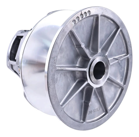 Diesel Drive Clutch For Club Car XRT 1500 And XRT 1550 Part 103828101 Replacement, Heavy Duty Beefed Up Performance Upgrade, Fits Club Car Utility Golf Carts, Includes One Clutch, 6 Month Warranty, silver metal clutch front view