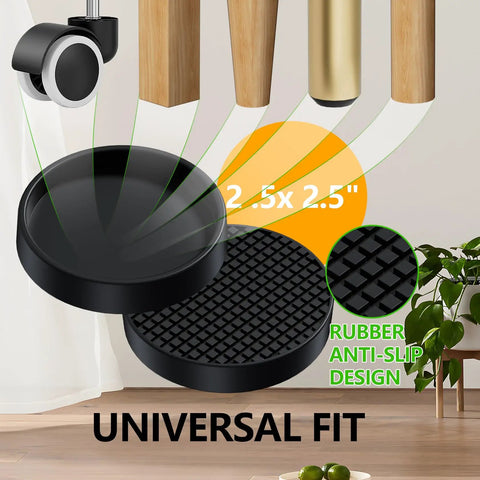 8 Pack Two Point Five Inch Anti Slip Furniture Caster Cups For Hardwood Floors And All Surfaces Rubber Pads