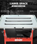 Beefy Carbon Steel Welding Table With A Spacious 29.5 Inch By 19.3 Inch Surface, zinc plated, red frame with tooling slots