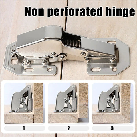 90 Degree Soft Close Cabinet Hinges Surface Mount Frameless Concealed Cupboard Door Hardware Spring Loaded White Finish