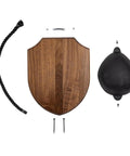 Solid Walnut Antler Display Kit For Whitetail And Mule Deer, Modern Man Cave Ready Wall Mount With Easy Assembly, Includes Hardware And Instructions, Approximate Size 10 By 8 By 2.5 Inches, Made In Wisconsin USA, components layout