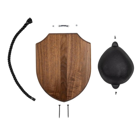 Solid Walnut Antler Display Kit For Whitetail And Mule Deer, Modern Man Cave Ready Wall Mount With Easy Assembly, Includes Hardware And Instructions, Approximate Size 10 By 8 By 2.5 Inches, Made In Wisconsin USA, components layout