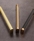 10 Pack 5 Inch Center To Center Black And Champagne Bronze Knurled Cabinet Handles Drawer Pulls on display
