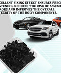 Hot Rod Ready M4.2 Fender Liner Screw Bolts And U Nut Clips For Garage Upgrade Universal Hex Head Fastener Set For Engine Splash Shield Bumper Radiator And Hood 25 Piece Pack in a clear container with black screws.