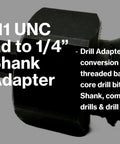 Precision Machined Heavy Duty 5/8 To 1/4 Inch Hex Shank Drill Adapter Slick Conversion Tool for core bits with threaded design.