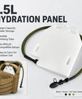 1.5L hydration panel with flexible tube, MOLLE-compatible for outdoor use, fits inside pack. 50oz Hydration Bladder Water Reservoir.
