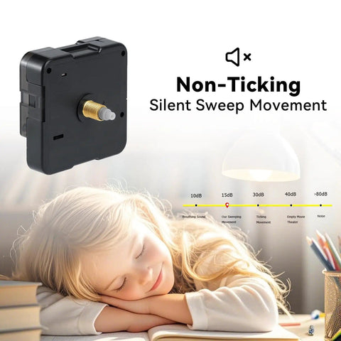 Battery Operated Silent Clock Movement Kit With Hands And Second Hand For DIY Clock Repair Replacement Mechanism Shaft 12mm