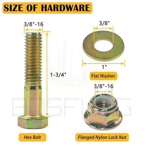 Hardware kit components for 2 Pack Idler Pulley 4-7/8 In Outer Diameter Replaces 753-08171 756-04129 753-08068A for Cub Cadet.