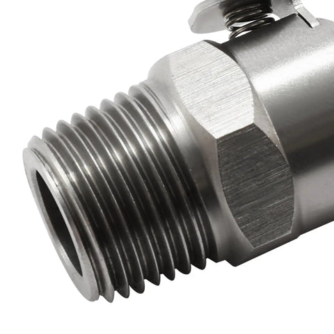 Close-up of steel connector in Fuel Line Quick Release Disconnect Coupling For BMW R1200GS S1000RR XR Aftermarket Stainless Steel Kit