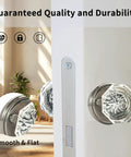 Crystal Privacy Glass Door Knobs With Locking Mechanism In Silver Vintage Style Interior Door Handles For Bedroom And Bath