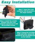 Vehicle Side Wire Harness Mounting Bracket Kit For 4 Pin Trailer Plug And 4-Way Flat Connector installation steps.