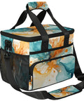 Insulated Picnic Backpack Lunch Bag For Women And Men Large 12x8.7x10 Inch Tote Portable Food Cooler Abstract Art Design