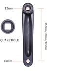 Universal Left Crank Arm For Bikes, 152mm 170mm 175mm, Square Hole, Sturdy Forged Alloy 6061, Fits 9/16 In Pedals