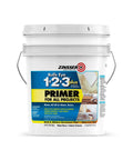 5 Gallon container of Bullseye 1-2-3 Plus Primer Go-To Interior Exterior Oil Based Sealer For Drywall Wood Concrete Masonry Metal