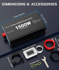 No Brainer 1500W Sump Pump Battery Backup System with Pure Sine Wave Inverter, cables, remote, wrench displayed