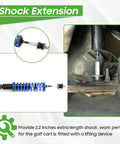 Heavy Duty Golf Cart Shock Absorber Extension Rod Pair Fit For Ezgo Club Car Lift Kits To Raise Body And Kill Bounce With Sweet Smooth Ride On Rough Paths Compatible With Standard Oem Replacement Part Numbers, showcasing blue coil design.