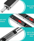 Close-up of Two Pack 7 Inch Flush Bolts for Double Doors with black plated finish and lock-unlock mechanism.