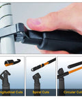 Round Cable Stripper Tool with Adjustable Cutting Depth and 90 Degree Blade for precise jacket removal and varied cuts demonstration