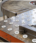 Industrial setup showing 12 Pack Metal Ball Bearing Casters With Protective Covers For Furniture And Equipment installed on surface.